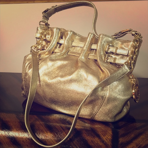 Michael Kors metallic gold large shoulder bag. NWT - Picture 3 of 7